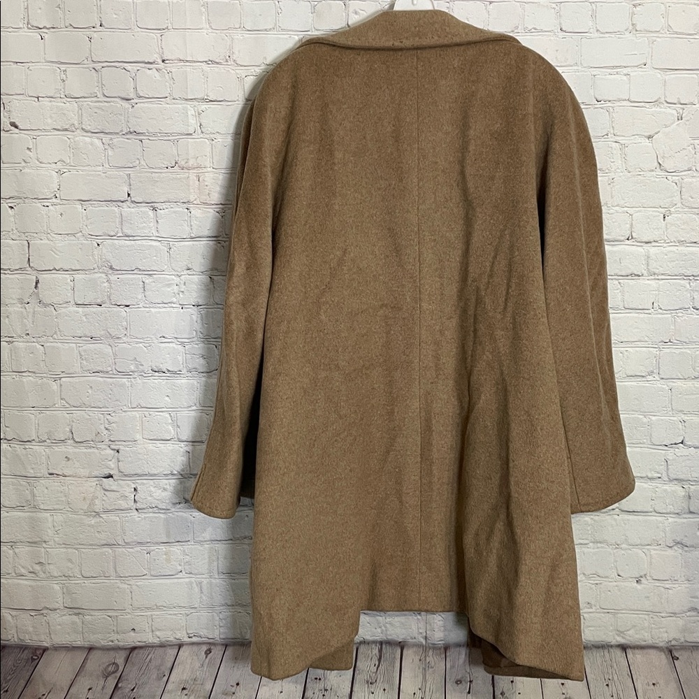 Ellen Tracy Camel Wheat Tan Wool Angora Blend Pea Coat Jacket Size 14W - Picture 9 of 11